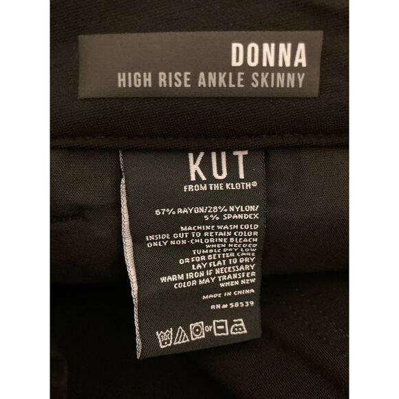 KUT From the Kloth Women's Jeans Size 0 Black NWT Donna High Rise Ankle Skinny - Picture 5 of 5
